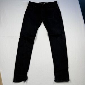 SOSO Custom Jeans Mens 32x31 Tag 29 Black Slim Tapered Selvage Denim Dark Wash